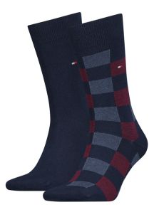 Pack Calcetines Tommy Hilfiger a cuadros en tonos rojos y azules