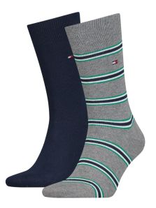 Pack Calcetines Tommy listados en gris y marino