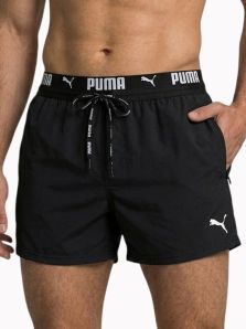 Bañador deportivo negro PUMA hombre de secado rápido y tejido reciclado