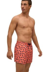 Bañador Ysabel Mora corto para hombre estampado con peces en rosa coral