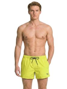 Bañador PUMA corto para hombre en amarillo limón de secado rápido