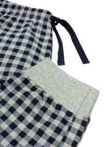 Pijama Barandi en algodón gris con puños y pantalón de cuadros