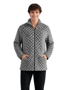 Parka Polar Pettrus Man de Coralina con estampado de rombos