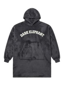 Batamanta Dark Elephant gris vista frontal, con capucha amplia, bolsillo delantero y puños elásticos.