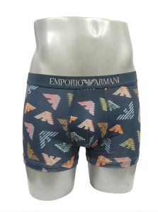 Boxer Emporio Armani de microfibra azul plomo premium con logos