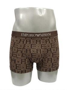 Boxer Emporio Armani de Microfibra jaquard en beige con letras