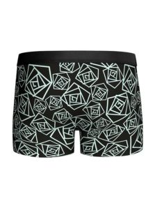boxer hombre negro estampado geometrico vista trasera ajuste comodo