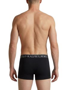 boxer ajustado negro con cintura elástica logo Polo Ralph Lauren visible