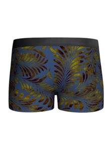 boxer hombre estampado tropical hojas vista trasera diseño fresco
