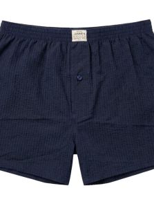 Bóxer Jan Men de tela en azul marino con tejido jacquard y corte americano