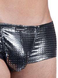 Boxer Manstore Hot Pants con acabado en brillo plateado