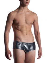 Boxer Manstore Hot Pants con acabado en brillo plateado