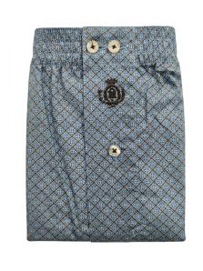 Boxer Guasch de tela en azul con estampado corbatero