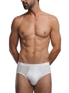 Calzoncillo slip Land en hilo de Escocia blanco, prenda interior suave, transpirable y de ajuste perfecto para uso diario