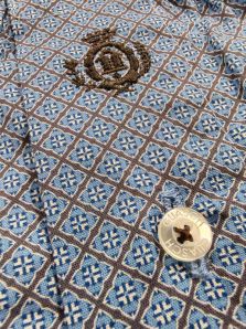 Calzoncillo de tela para hombre con diseño holgado y estampado de rombos en azul claro