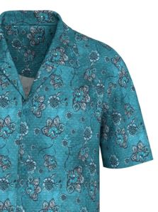 Camisa de pijama para hombre manga corta con botones y cuello solapa en lyocell verde agua I AM Impetus