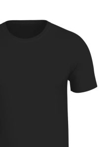 Detalle cuello redondo camiseta interior negra IMPETUS