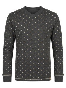 Camiseta de pijama Barandi con estampado discreto y cuello de pico cerrado.