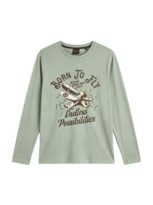 Camiseta azul celeste de pijama hombre con diseño Born to Fly
