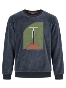 Camiseta de pijama Massana de velour con manga larga y estampado frontal