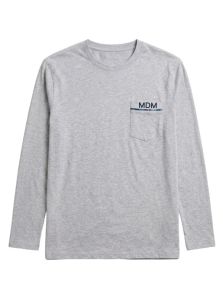 Camiseta gris de pijama Muydemi con bolsillo