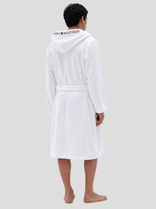 Albornoz blanco con capucha Tommy Hilfiger para hombre