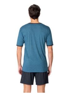 conjunto pijama corto hombre Massana algodón viscosa camiseta estampada y pantalón liso