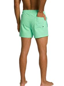 Detalle del bolsillo trasero en bañador Puma verde claro para hombre