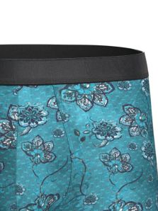 Detalle bóxer Lyocell hombre floral verde agua suave transpirable