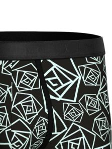 detalle boxer lyocell hombre en negro estampado geometrico suave transpirable