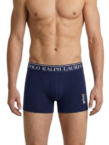 detalle boxer azul marino con oso Polo Bear bordado en tejido elástico