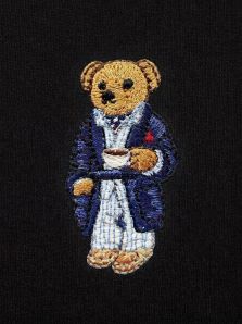 detalle boxer negro con oso Polo Bear bordado en tejido elástico