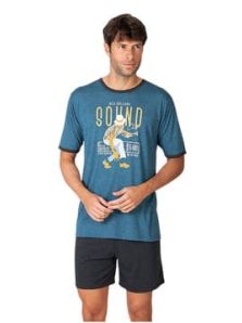 detalle tejido suave con viscosa pijama Massana hombre verano