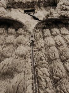Cremallera de la bata corta de coralina beige para hombre