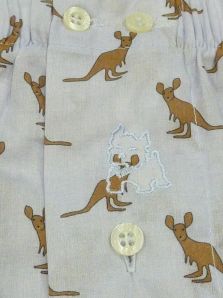 detalle estampado de canguros en calzoncillo hombre Kiff Kiff algodón azul claro