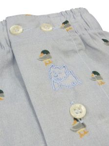 detalle estampado de patos en calzoncillo hombre Kiff Kiff algodón azul claro