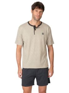 detalle estampado geométrico de triángulos en pijama Massana hombre
