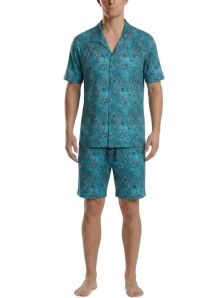 Estampado floral tropical en pijama corto para hombre color verde agua I AM Impetus