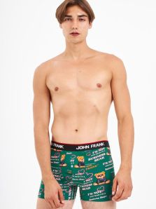 Calzoncillo John Frank estampado digital mod. Teddy en verde