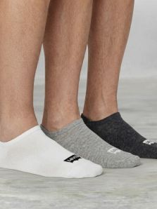 Pack de 3 calcetines invisibles Levi's de algodón con silicona en el talón antideslizante
