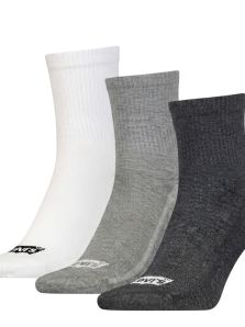 Pack de 3 pares de calcetines tobilleros Levi's en color gris y blanco