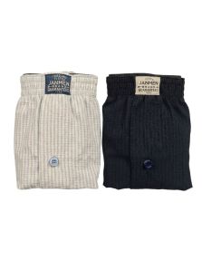 Pack de dos bóxers Jan Men doblados en colores azul celeste y azul marino de tela elástica