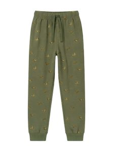 Pantalón verde grisáceo con pequeños aviones amarillos de Dark Elephant
