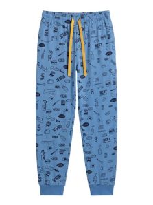 Acercamiento a la textura afelpada y al acabado del pantalón de pijama juvenil Muydemi Food Truck.