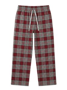 Pantalón Giulio Mistral de franela con cuadros escoceses granates y grises