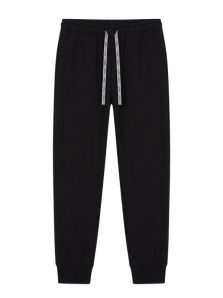 Pantalón negro Giulio con bolsillos y puños, perfecto para completar un pijama práctico de invierno