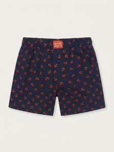 Pantalón corto azul marino del pijama Jan Men Ancora con estampado de anclas