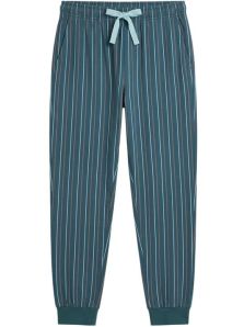 Pantalón de pijama Muydemi de algodón con rayas, bolsillos laterales y cintura ajustable.
