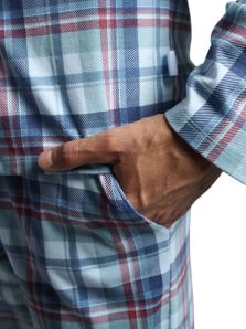 Pijama Muydemi con cuadros grandes en tonos azules para hombre