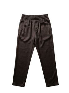 Pantalón de pijama HOM para hombre en seda marrón oscuro con patrón de espiguilla.